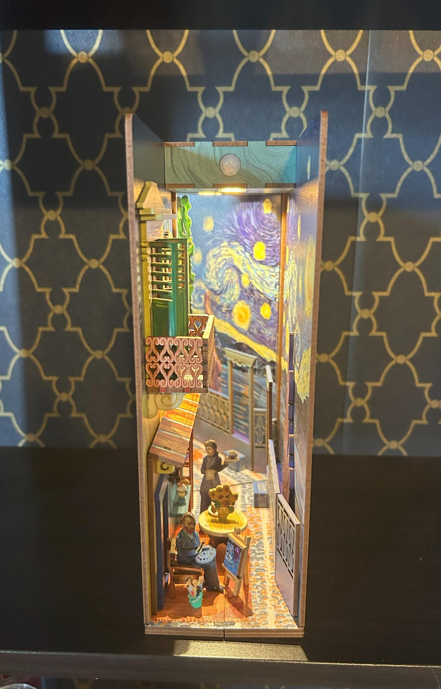 Assembled and Embellished Vincent Van Gogh Inspired Book Nook