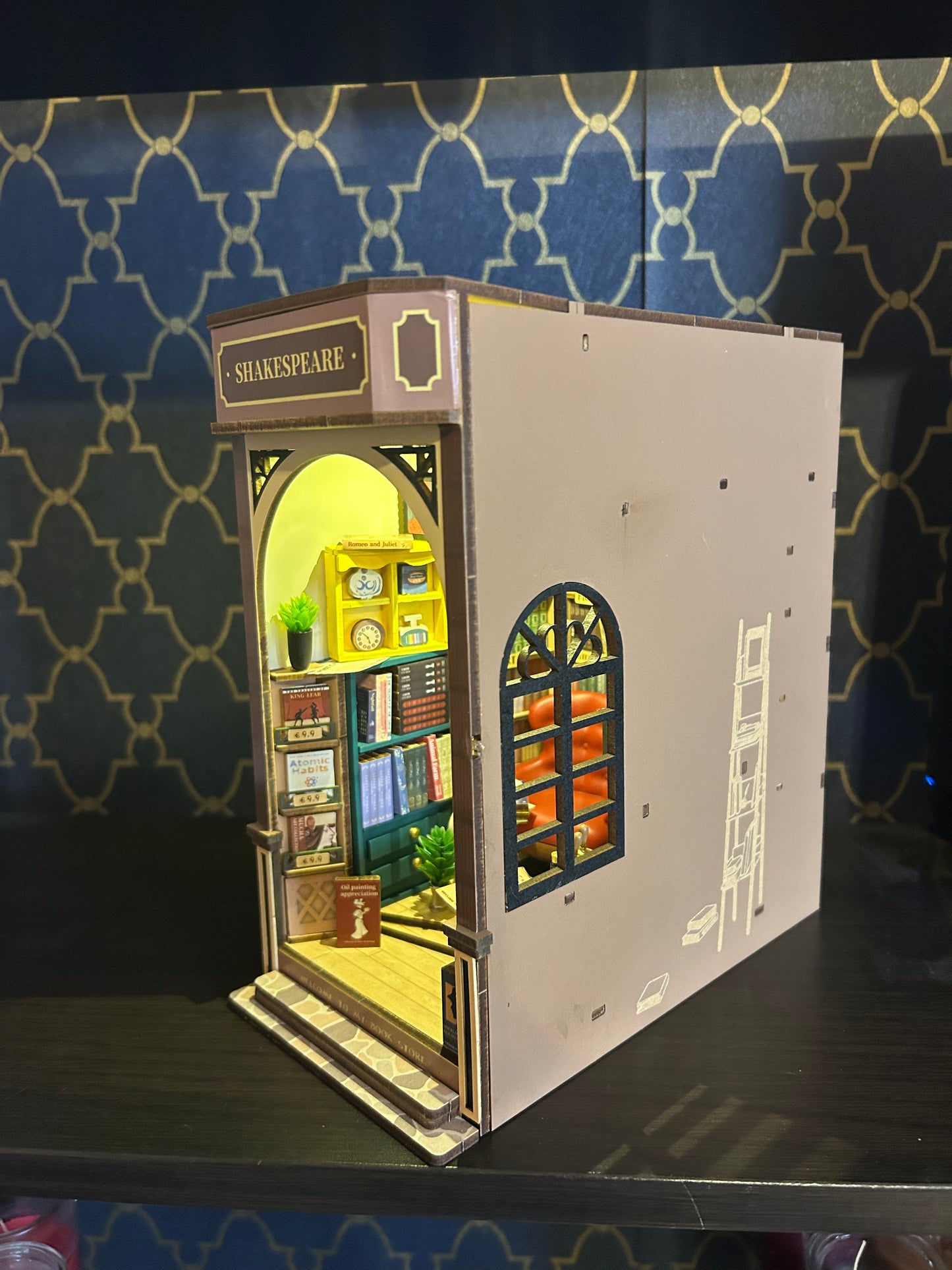 Shakespeare Themed Bookstore Fully Assembled Book Nook