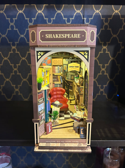 Shakespeare Themed Bookstore Fully Assembled Book Nook