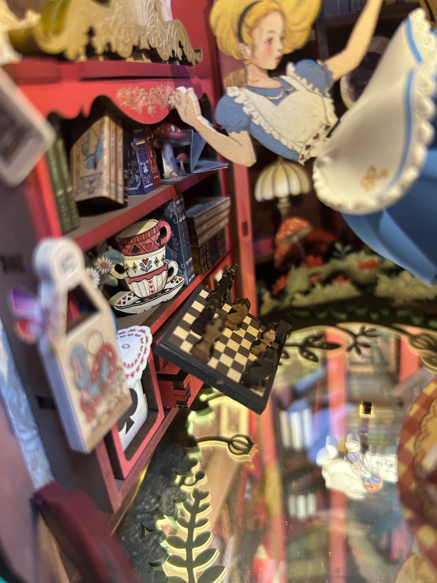 Fully Assembled and Embellished Alice In Wonderland Nook