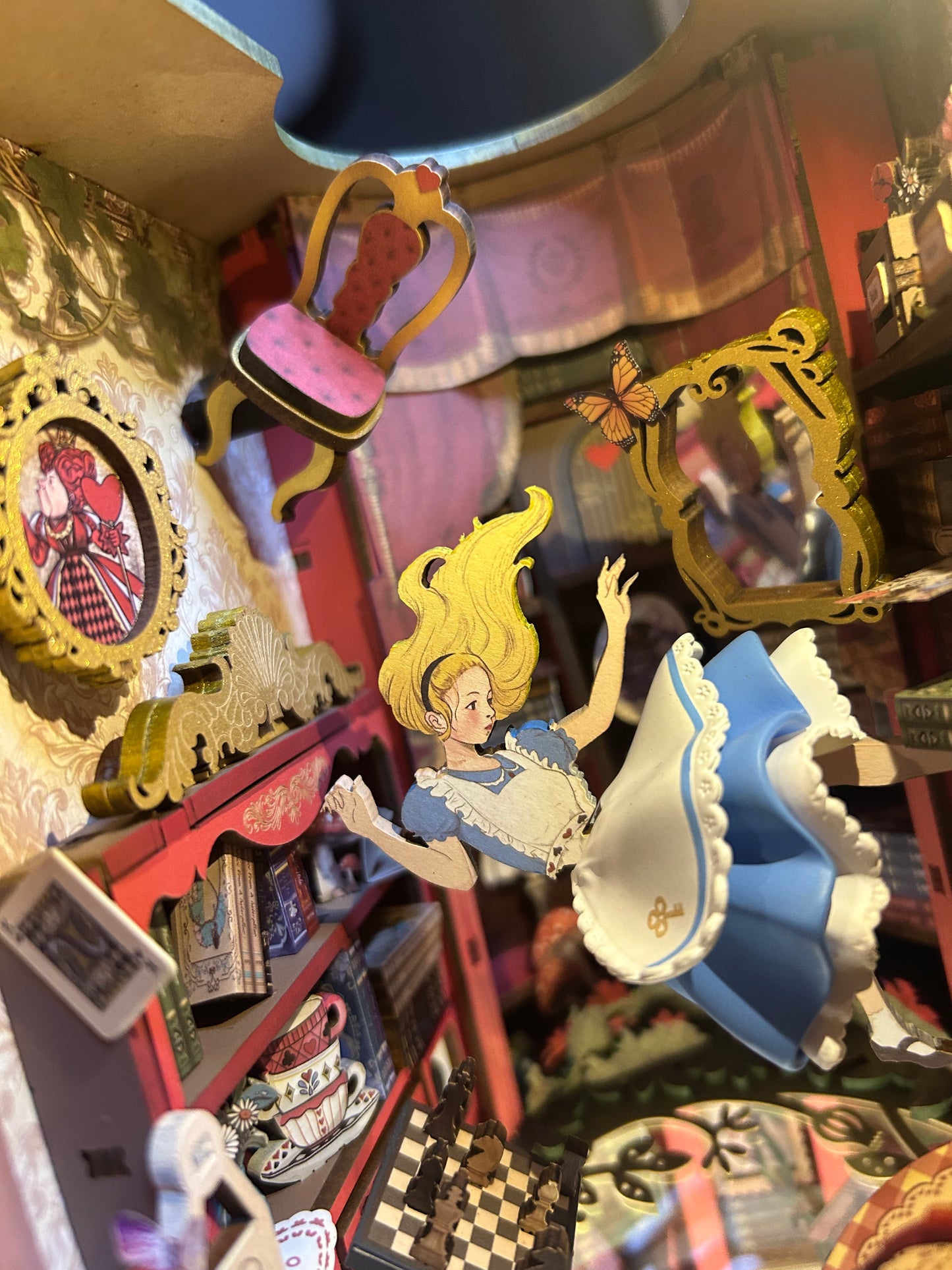 Fully Assembled and Embellished Alice In Wonderland Nook
