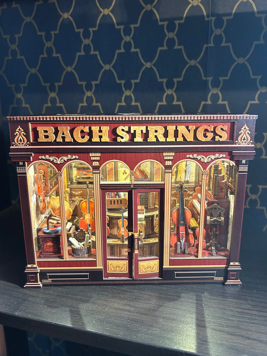 Fully Assembled and Embellished Music Store Book Nook