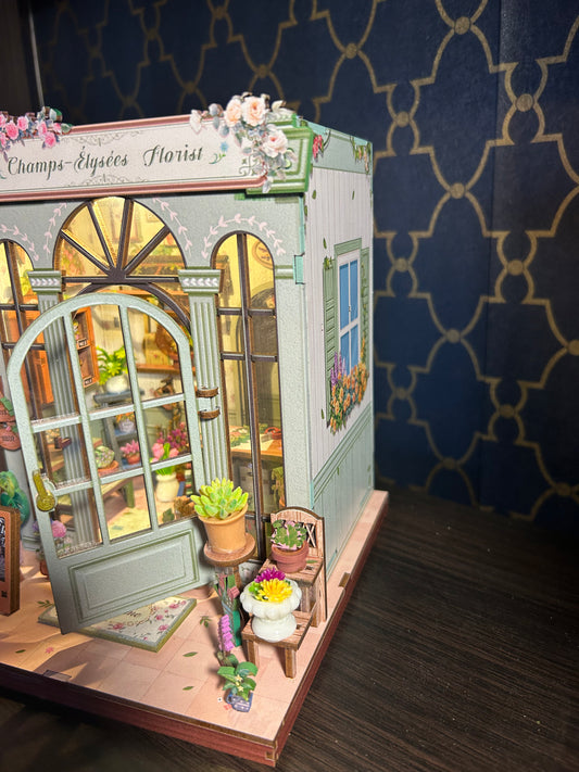 Fully Assembled and Embellished French Flourist Book Nook