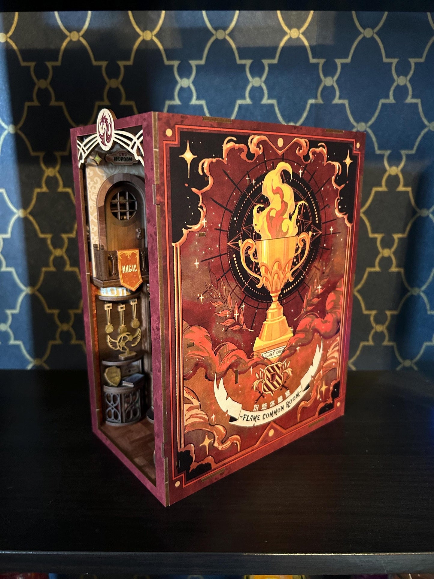 Wizard Inspired Flame Common Room Book Nook