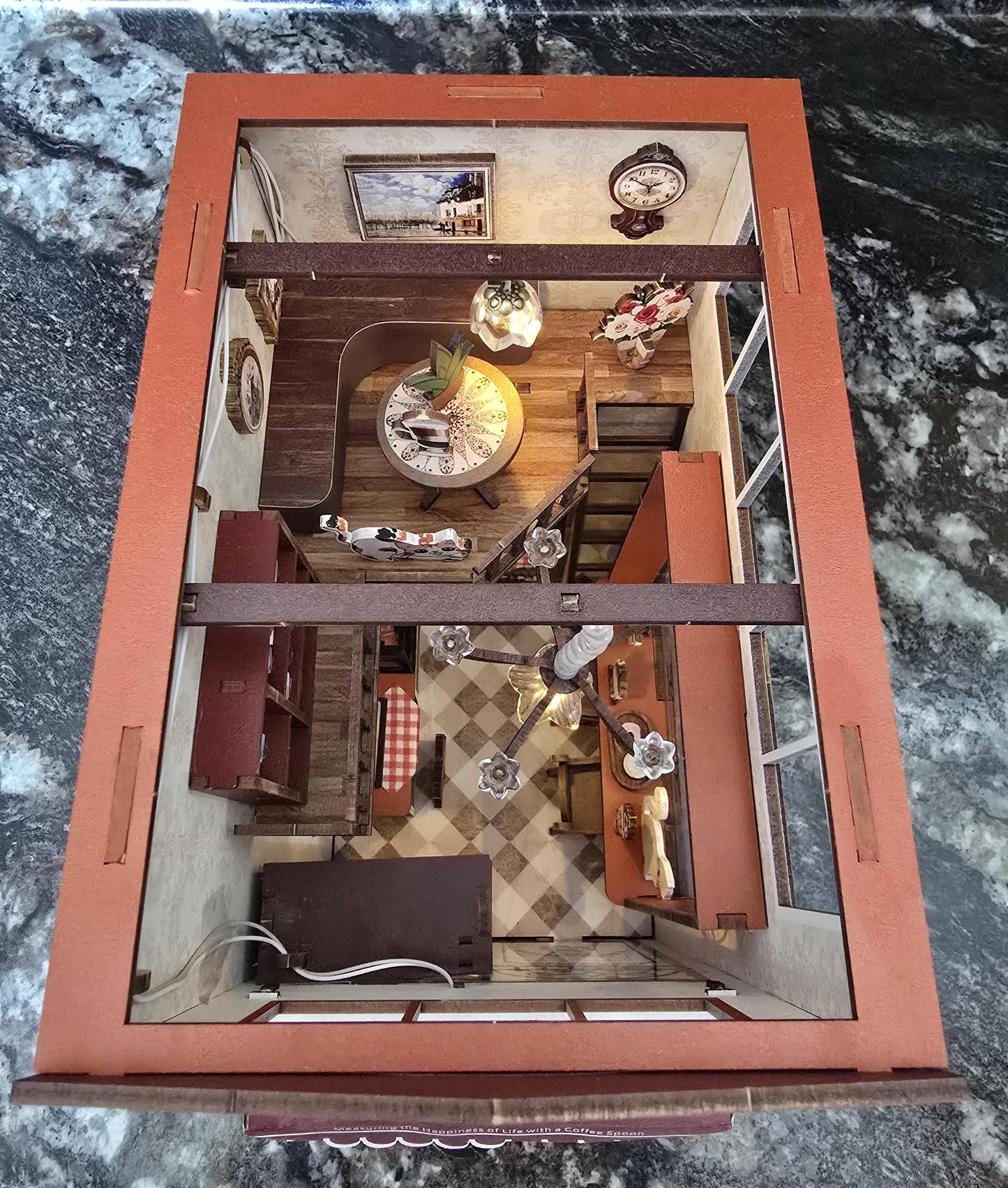 Assembled and Embellished Cute Cafe Book Nook