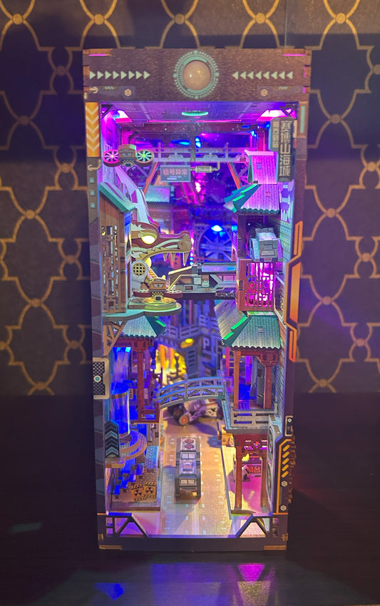 Futuristic Asian City Book Nook Fully Assembled!