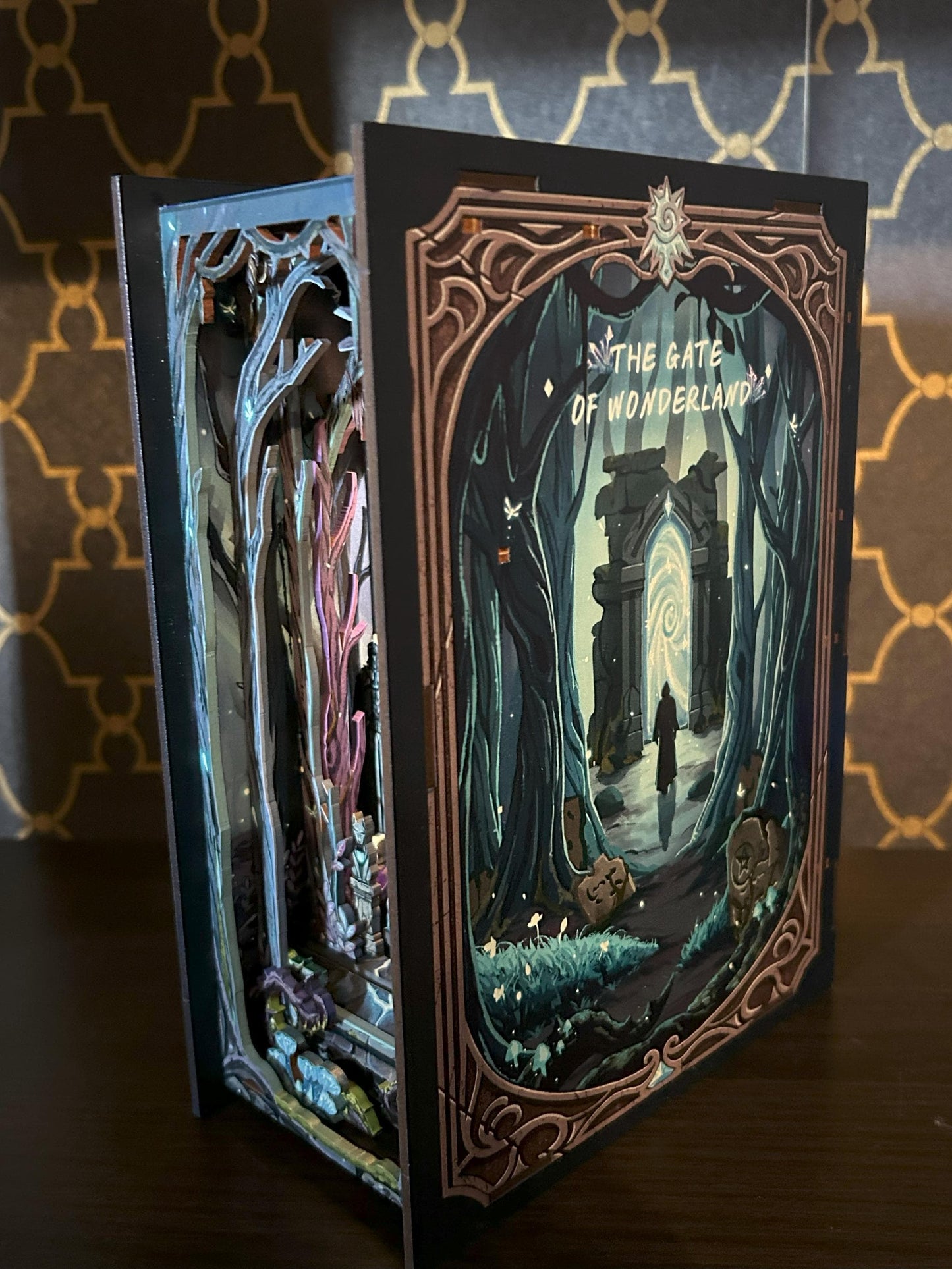 Assembled and Embellished Gate of Wonderland Book Nook