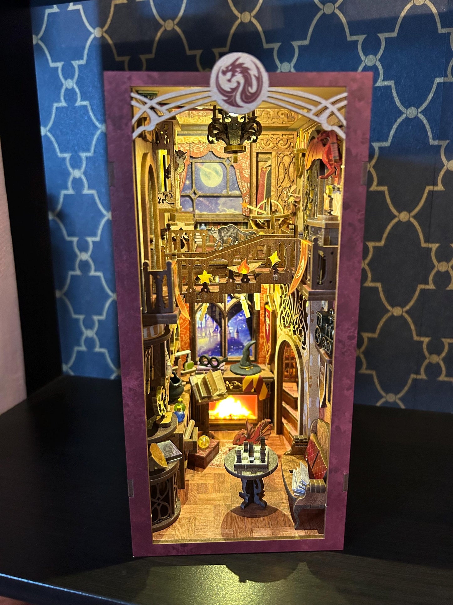 Wizard Inspired Flame Common Room Book Nook