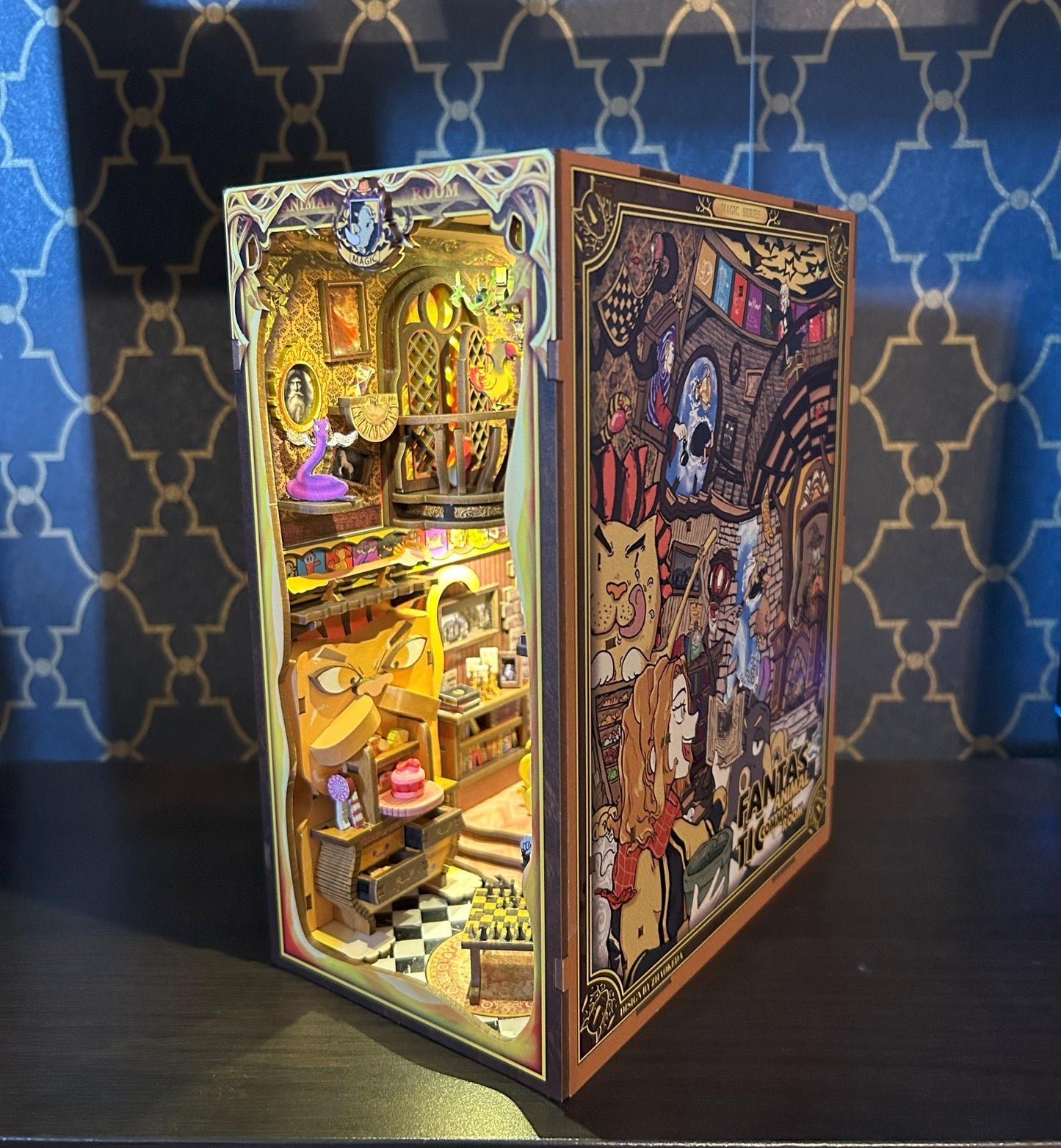 Assembled and Embellished Fantastic Animal Common Room Book Nook