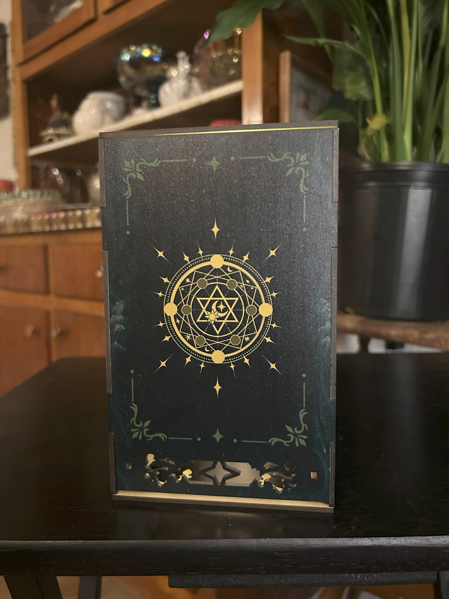 Wizard Inspired book nook called "Darkness Common Room"