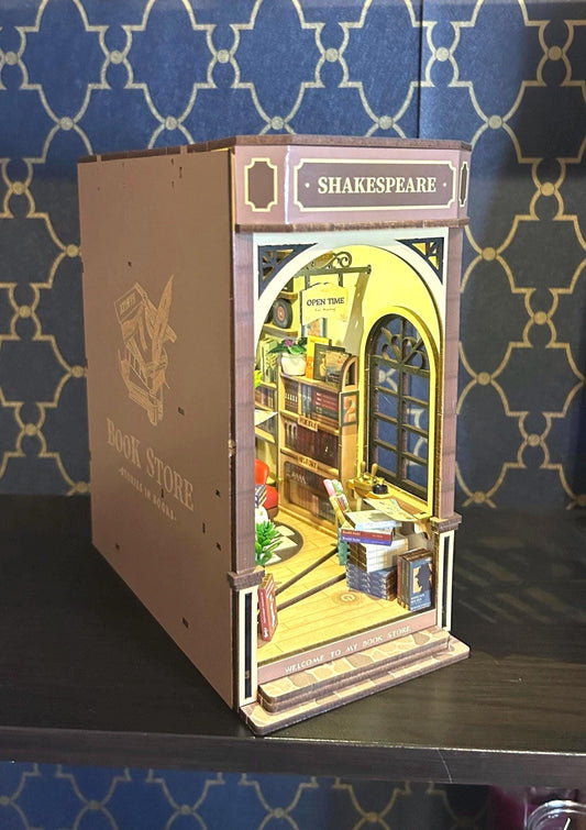 Shakespeare Themed Bookstore Fully Assembled Book Nook