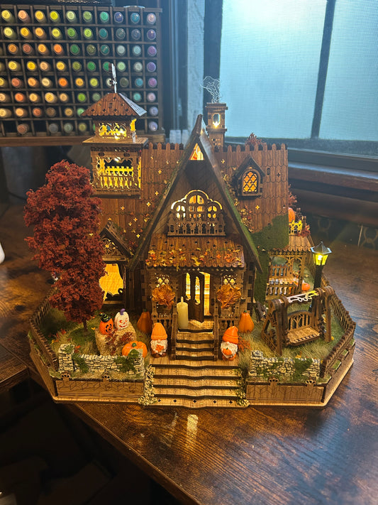 Seasonal Cozy Cottage Model Fully Assembled and CUSTOMIZED