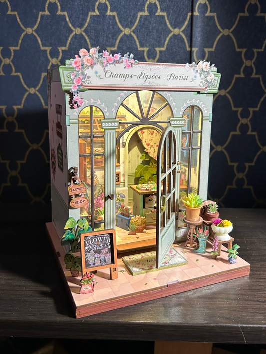 Fully Assembled and Embellished French Flourist Book Nook