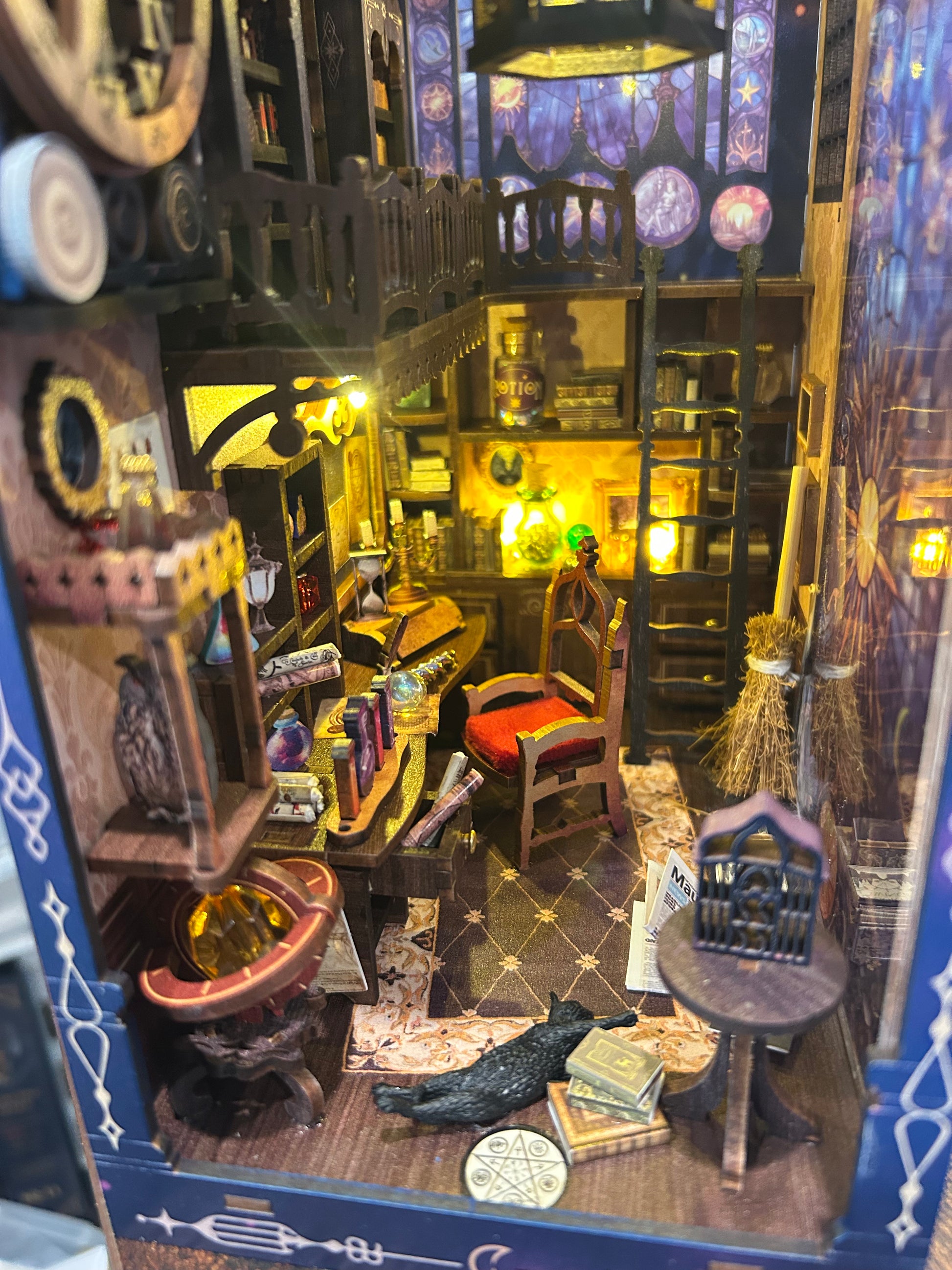Wizard’s Study Book Nook | Handmade Fantasy Library Miniature ...