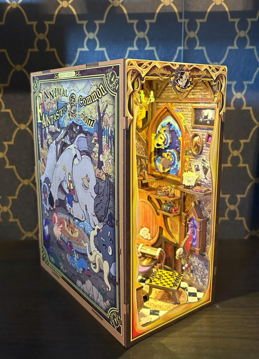 Assembled and Embellished Fantastic Animal Common Room Book Nook