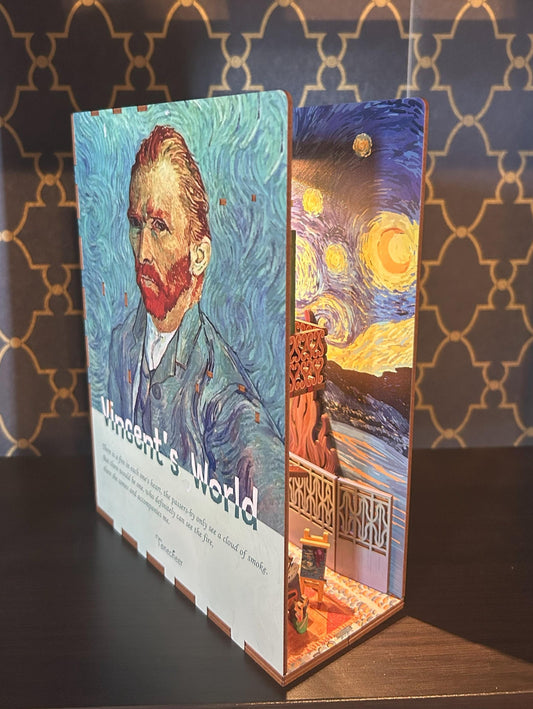 Assembled and Embellished Vincent Van Gogh Inspired Book Nook