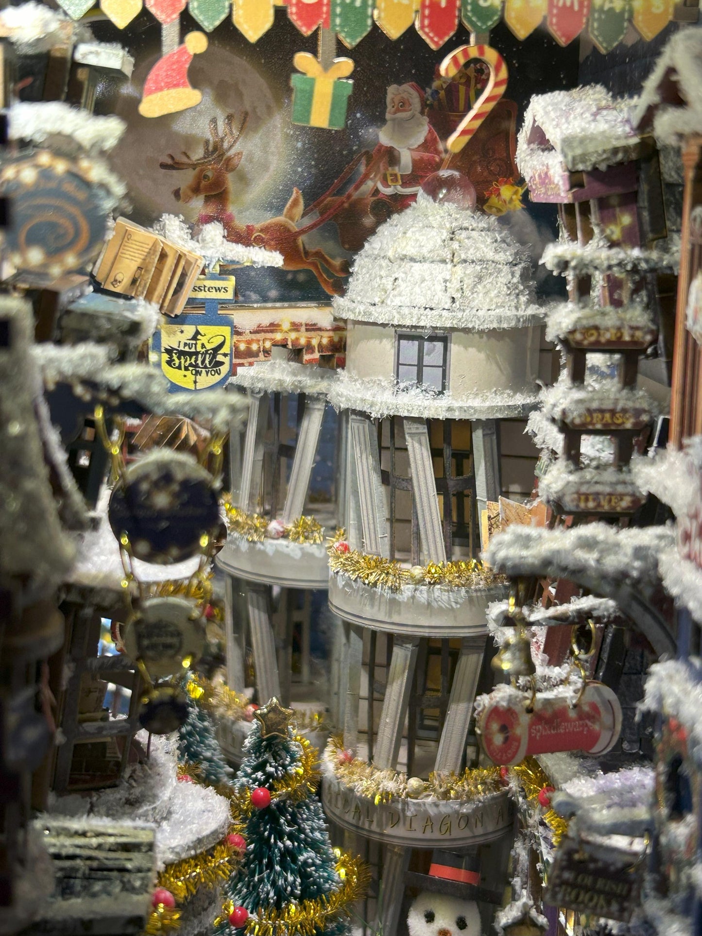 Magical Winter Alley Book Nook – Holiday Edition Inspired by Wizarding Worlds
