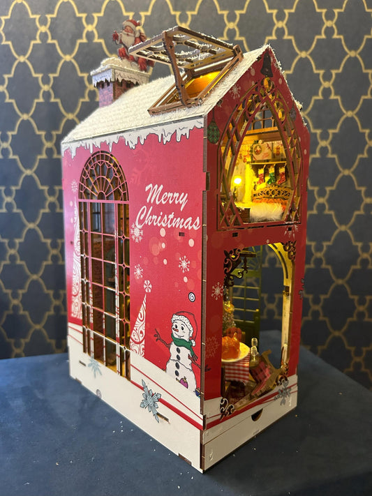 Assembled and Embellished Snowy Night Christmas Book Nook