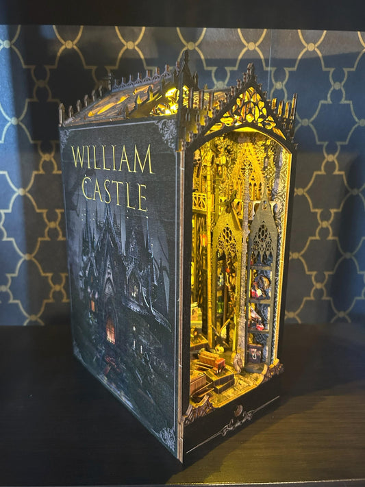 Assembled and Embellished William Castle Book Nook - with Music Box!